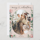 赤面ピシンプルンク1フォトメリークリスマスカード シーズンカード (正面)