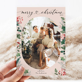 赤面ピシンプルンク1フォトメリークリスマスカード シーズンカード