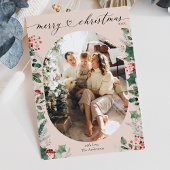 赤面ピシンプルンク1フォトメリークリスマスカード シーズンカード