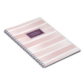 赤面ピストライプンク紫パーソナライズされた名 ノートブック (右側)