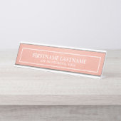 赤面ピフェイクンク縁どホイル名のタイトル デスクネームプレート (正面)