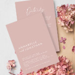 赤面ピミニマルンクシンプル結婚詳細QRコード 招待状<br><div class="desc">ミニマルモダンシンプルシンプル結婚赤面エレガントピンク、詳細とQRコード招待。コレクションのモダン一部。</div>