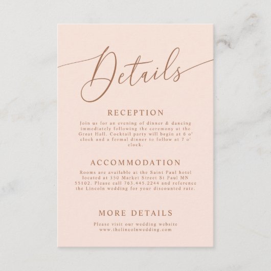 赤面ピミニマルンク結婚の詳細エンクロージャカード エンクロージャーカード (正面)