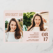 赤面ピモダンンはっきりしたク3枚Sweet 16 箔招待状 (正面)
