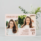 赤面ピモダンンはっきりしたク3枚Sweet 16 箔招待状 (立ち正面)