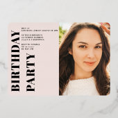 赤面ピモダンンはっきりしたク3枚Sweet 16 箔招待状 (裏面)