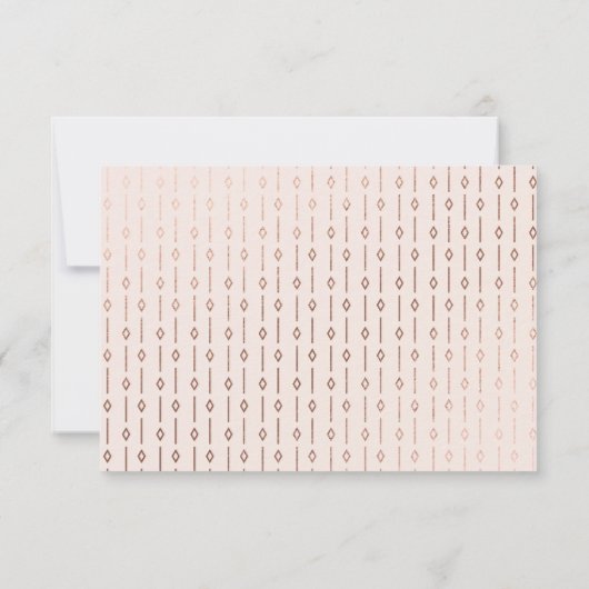 赤面ピモダンンクアールデコバラゴールドフォイル結婚ズ 出欠カード (裏面)