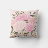 赤面ピンかわいらしク金ゴールドフローラグリーンリーベビーガール クッション (裏面)