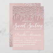 赤面ピンぶら下がったクのダイヤモンドライトスイート16 招待状 (正面/裏面)