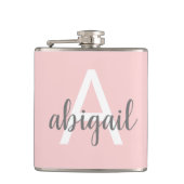 赤面ピンガーリークグレーモノグラムビニールフラ包まれたスコ フラスク (正面)