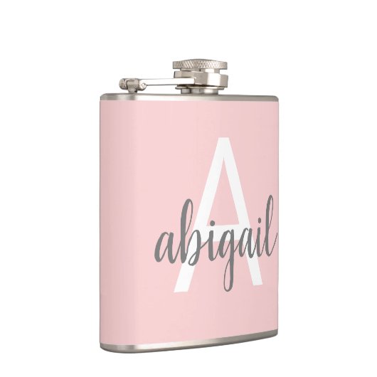 赤面ピンガーリークグレーモノグラムビニールフラ包まれたスコ フラスク (右)