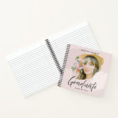 赤面ピンクあなたの写真を追加カスタム卒業ゲスト ノートブック (内部)