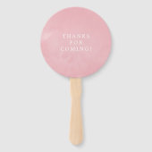 赤面ピンクおよびバラ金ゴールドフローラ結婚式の引き出物 ハンドファン (裏面)