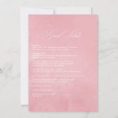 赤面ピンクおよびバラ金ゴールドフローラ結婚式招待状 招待状 (裏面)