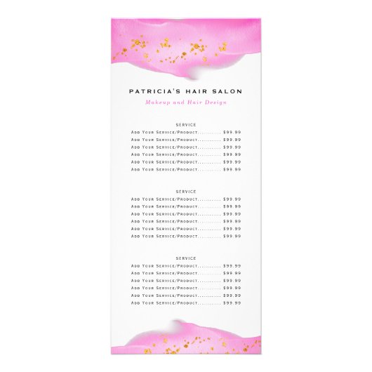 赤面ピンクおよび金ゴールドグリッタービズラックカード ラックカード (裏面)