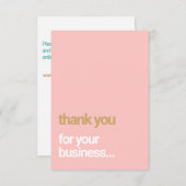 赤面ピンクお客様の感謝の挿入 エンクロージャーカード (正面/裏面)