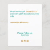 赤面ピンクお客様の感謝の挿入 チラシ (裏面)