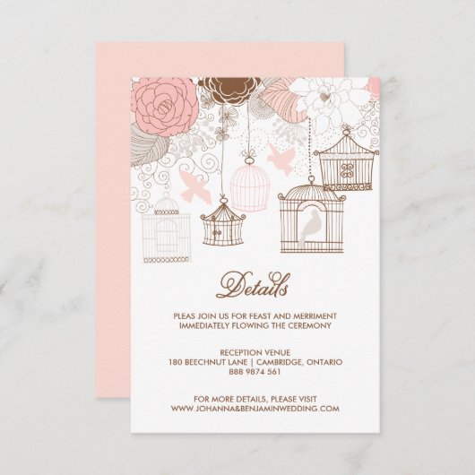 赤面ピンクお洒落の詳細カード エンクロージャーカード (正面/裏面)