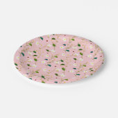 赤面ピンクお洒落春の花 ペーパープレート (アングル)