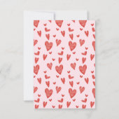 赤面ピンクかわいいクマの水の色のハート赤ちゃんシャワー サンキューカード (裏面)