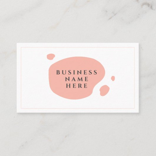 赤面ピンクかわいいミニマルサロンコーヒーショップ ロイヤリティカード (正面)