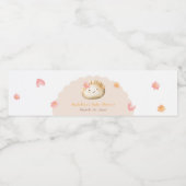 赤面ピンクかわいい餃子の女の子シャワー ペットボトルラベル (シングルラベル)