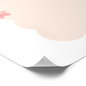 赤面ピンクかわいい餃子ベビーガールシャワーウェルカム ポスター (角)