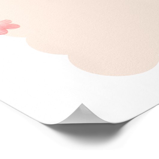 赤面ピンクかわいい餃子ベビーガールシャワーウェルカム ポスター (角)