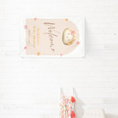 赤面ピンクかわいい餃子ベビーガールシャワーウェルカム 横断幕 (インサイチュ)