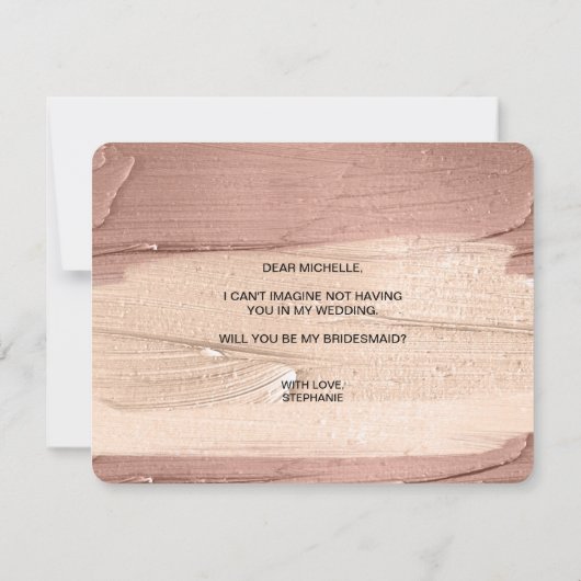 赤面ピンクが私の花嫁介添人の招待になる 招待状 (裏面)