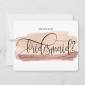 赤面ピンクが私の花嫁介添人の招待になる 招待状 (正面)