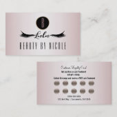 赤面ピンクきらめくまつげ顧客ロイヤリティカード ロイヤリティカード (正面/裏面)