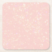 赤面ピンクきらめく-文字、モノグラムを追加したい スクエアペーパーコースター (正面)