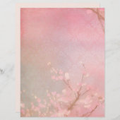 赤面ピンクさくらんぼブロッサムスクラップブック紙 (正面/裏面)