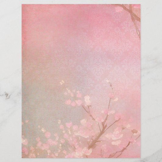 赤面ピンクさくらんぼブロッサムスクラップブック紙 (正面)