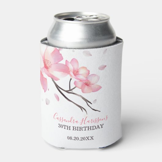 赤面ピンクさくらんぼブロッサム桜誕生日 缶クーラー (缶正面)
