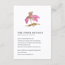 赤面ピンクさくらんぼブロッサム結婚フローラ詳細 エンクロージャーカード