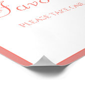 赤面ピンクさくらんぼ花の好意サイン ポスター (角)