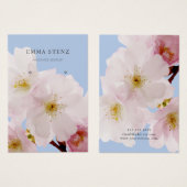 赤面ピンクさくらんぼ花イヤリングディスプレイカード (正面&裏面)