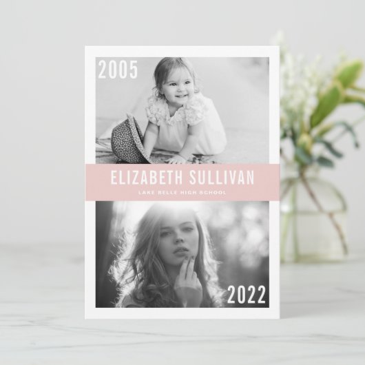 赤面ピンクその後2022年卒業のクラス 案内状 (スタンド正面)