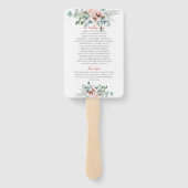 赤面ピンクとアイボリーポピー牡丹フローラプログラム ハンドファン (裏面)