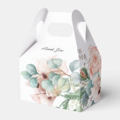 赤面ピンクとアイボリーポピー結婚式の引き出物ボックス フェイバーボックス (裏面サイド)