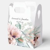 赤面ピンクとアイボリーポピー結婚式の引き出物ボックス フェイバーボックス (オープン)