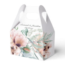 赤面ピンクとアイボリーポピー結婚式の引き出物ボックス