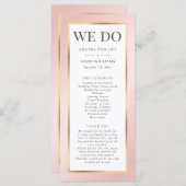 赤面ピンクとエレガント金ゴールドモダン結婚ズ プログラム (正面/裏面)