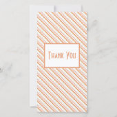 赤面ピンクとオレンジのグリッドサンキューカード サンキューカード (正面)