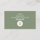 赤面ピンクとグリーンミニマルレトロ 名刺 (裏面)