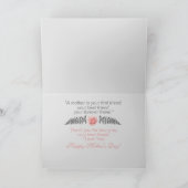 赤面ピンクとグレーのフローラ母の日 カード (内部)