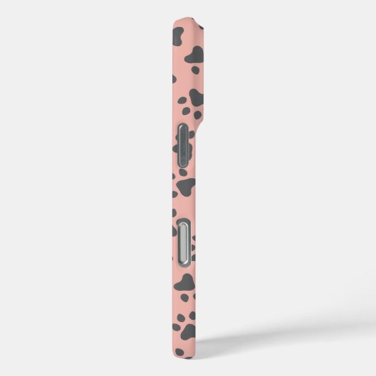 赤面ピンクとグレーのペットフォトポープリントパターン Case-Mate iPhoneケース (裏面 / 右)