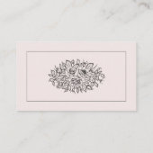 赤面ピンクとグレーのヴィンテージエレガントフローラ エンクロージャーカード (裏面)